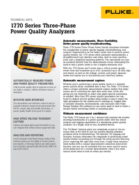 Thumbnail of document Data Sheet - 1770 Series Three-Phase Power Quality Analyzers